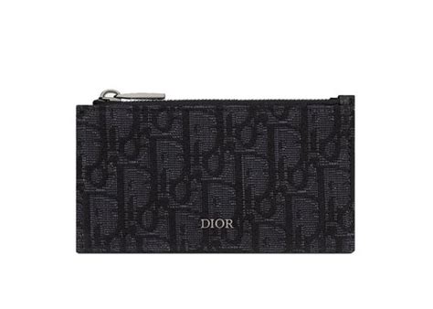 Zipped Card Holder Black Dior Oblique Jacquard